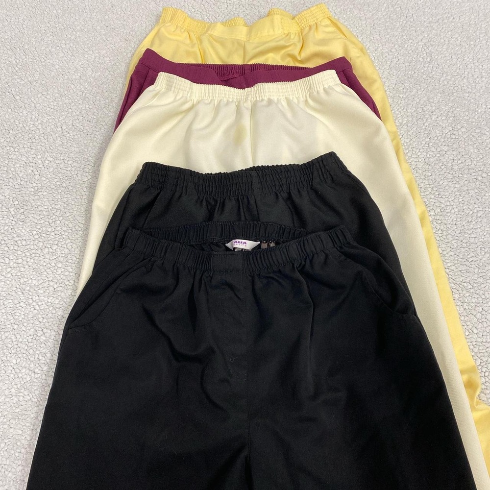 Alfred Dunner Alia Donnkenny Petite Pants Bundle 12P Black Cream Purple Yellow